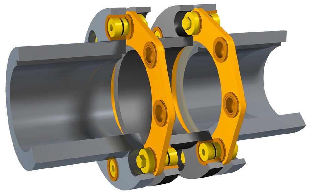 Easy-to-assemble shaft couplings for torques up to 110,000 Nm